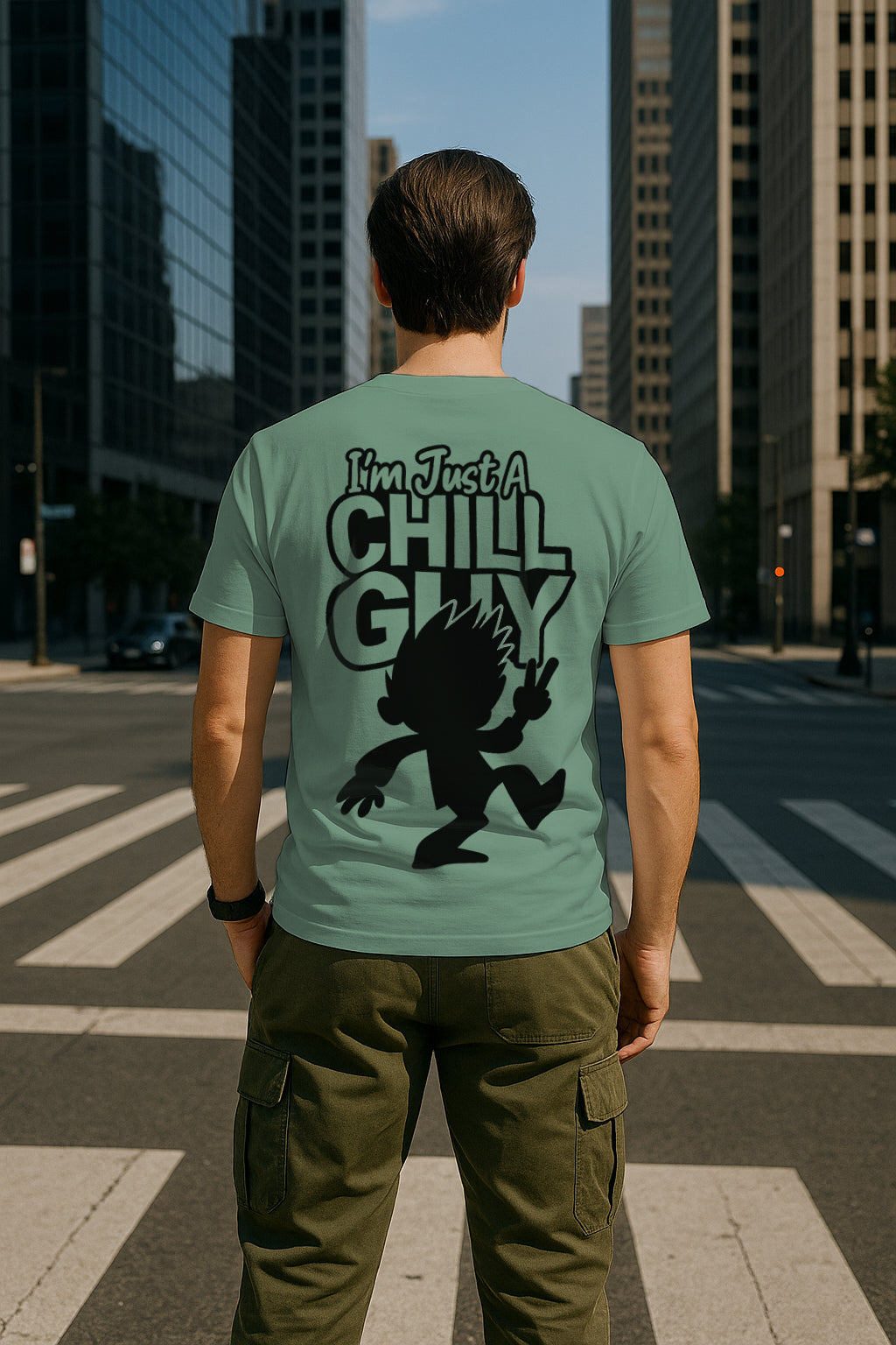 Chill Guy Graphic T-Shirt (Front & Back Print) | 100% Cotton Regular Fit