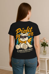 Profit Player Oversized Women’s Graphic T-Shirt – Premium 240 GSM Cotton Streetwear Tee