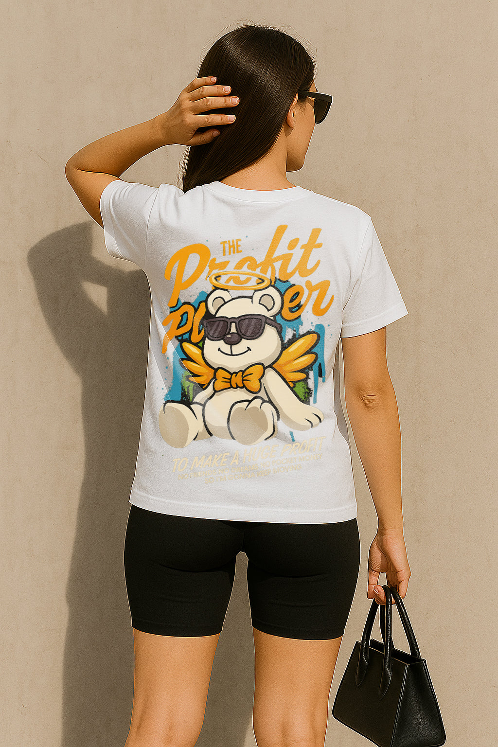 Profit Player Oversized Women’s Graphic T-Shirt – Premium 240 GSM Cotton Streetwear Tee