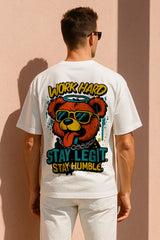 Work Hard Stay Legit Oversized T-Shirt – Streetwear Graphic Tee for Men & Women | 240 GSM Terry Cotton