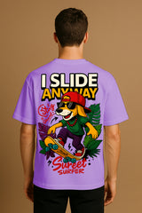 Street Surfer Dog Oversized T-Shirt – Cool Skateboard Graphic Tee | Premium 240 GSM Cotton