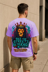 Oversized King of Streets Graphic T-Shirt – Bold Lion Streetwear Tee | 240 GSM Premium Cotton