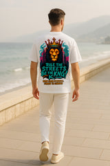 Oversized King of Streets Graphic T-Shirt – Bold Lion Streetwear Tee | 240 GSM Premium Cotton