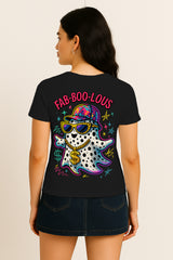 Women’s “Fab-BOO-lous” Ghost Graphic Tee | Cute Halloween & Spooky Season T-Shirt