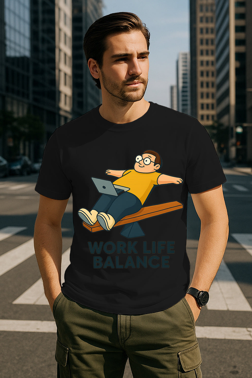 Work Life Balance Graphic T-Shirt | 100% Cotton Regular Fit