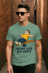 Work Life Balance Graphic T-Shirt | 100% Cotton Regular Fit
