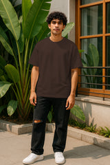 100%Terry Cotton Plain 240 GSM Oversized T-Shirt for Men |  Luxury Tee | Trendy Casual Everyday Wear