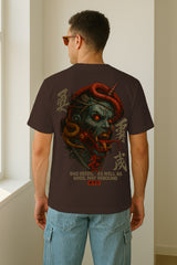 Samurai Oni Warrior Oversized Graphic T-Shirt – 240 GSM Premium Cotton Streetwear