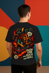 Just Roar Lion DJ Oversized T-Shirt – Fresh Vibe Streetwear Graphic Tee for Music & Rock Lovers