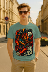 DJ Lion Rock & Roll Graphic T-Shirt | 100% Cotton Regular Fit