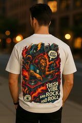 Just Roar Lion DJ Oversized T-Shirt – Fresh Vibe Streetwear Graphic Tee for Music & Rock Lovers