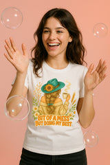 Doing My Best Women’s Graphic Tee | Cozy Coffee & Sunflower Aesthetic T-Shirt