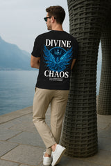 Regular Fit Divine Chaos Wings Graphic T-Shirt (Front & Back Print) | 100% Cotton