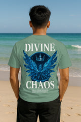 Regular Fit Divine Chaos Wings Graphic T-Shirt (Front & Back Print) | 100% Cotton