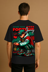 Chase Your Fortune Graphic Oversized T-Shirt – Streetwear Bitcoin Hip-Hop Style Tee