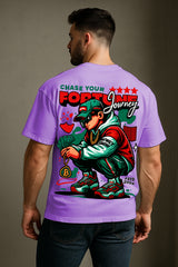 Chase Your Fortune Graphic Oversized T-Shirt – Streetwear Bitcoin Hip-Hop Style Tee