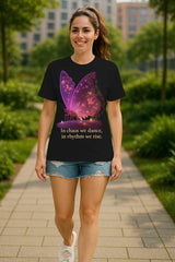 In Chaos We Dance Butterfly Graphic T-Shirt for Women – Inspirational Quote Tee