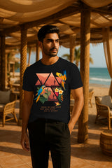 Wander Free Parrot Graphic T-Shirt | Travel Quote Tee, 100% Cotton Regular Fit