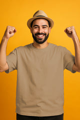 100%Terry Cotton Plain 240 GSM Oversized T-Shirt for Men |  Luxury Tee | Trendy Casual Everyday Wear