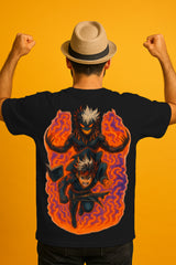 Black Slash Oversized Graphic T-Shirt – Anime Inspired Streetwear | 240 GSM Premium Cotton