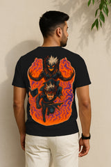 Shadow Flame Guardian Anime Back-Print T-Shirt | 100% Cotton Regular Fit