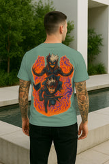 Shadow Flame Guardian Anime Back-Print T-Shirt | 100% Cotton Regular Fit