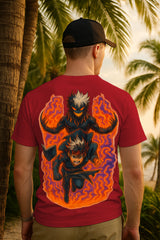 Shadow Flame Guardian Anime Back-Print T-Shirt | 100% Cotton Regular Fit