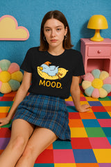 Mood Sleeping Bird Graphic T-Shirt for Women – Cute Kawaii Sleepy Tee