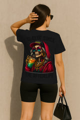 Slayin’ Since the Afterlife Women’s Graphic T-Shirt – Hip-Hop Skull Queen Streetwear Tee