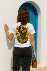 Gangsta Glam Women’s Graphic T-Shirt – Hip-Hop Money & Chains Streetwear Tee