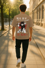 Cursed Samurai Oversized T-Shirt – Dark Anime Graphic Tee for Streetwear & Casual Style
