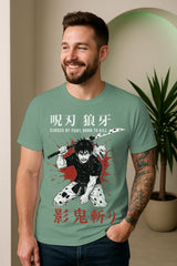 Regular Fit Cursed Blade Ronin Anime Graphic T-Shirt | Katana Warrior, 100% Cotton
