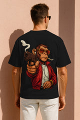 Gangster Ape Oversized Graphic T-Shirt – Streetwear No Mercy Edition | 240 GSM Premium Cotton