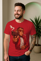 Regular Fit Gangster Ape Streetwear Graphic T-Shirt | 100% Cotton