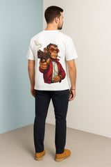 Gangster Ape Oversized Graphic T-Shirt – Streetwear No Mercy Edition | 240 GSM Premium Cotton