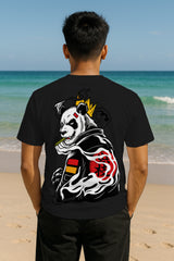 Panda King Back-Print Graphic T-Shirt | Japanese Streetwear, 100% Cotton Regular Fit