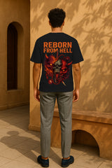 Reborn From Hell Oversized Graphic T-Shirt – Heavyweight 240GSM Streetwear Tee