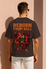 Reborn From Hell Oversized Graphic T-Shirt – Heavyweight 240GSM Streetwear Tee
