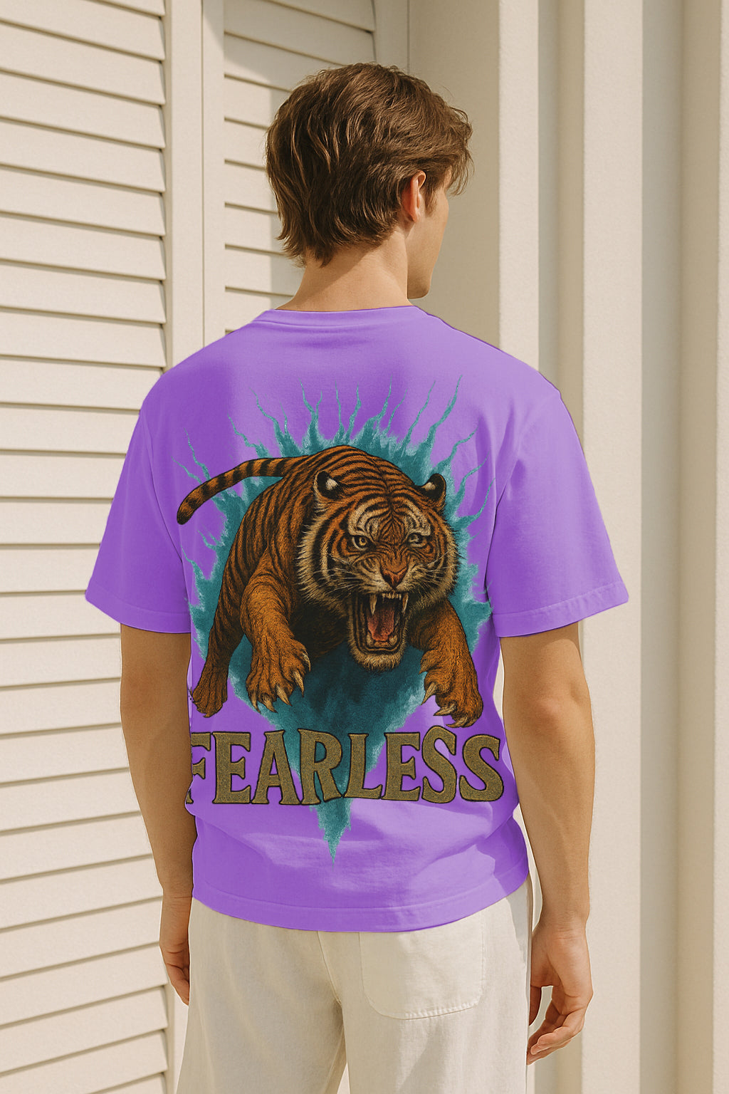Fearless Tiger Heavyweight Oversized T-Shirt | 240 GSM Terry Cotton