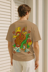 Dragon Turtle & Serpent Graphic Oversized Tee | 240 GSM Terry Cotton