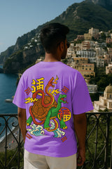 Dragon Turtle & Serpent Graphic Oversized Tee | 240 GSM Terry Cotton