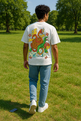 Dragon Turtle & Serpent Graphic Oversized Tee | 240 GSM Terry Cotton
