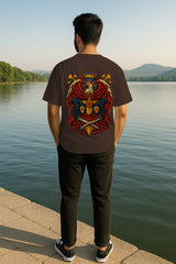 Crowned Eagle Graphic Oversized Streetwear T-Shirt – Premium 240 GSM Cotton